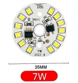 LED modul 220V/ 7W PCB průměr 35mm Bílá studená 