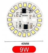 LED modul 220V/ 9W PCB průměr 40mm Bílá studená 