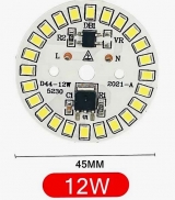 LED modul 220V/12W PCB průměr 45mm Bílá studená 