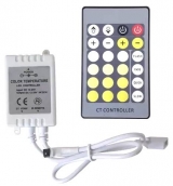 LED ovládač pro pásky CCT (W+N+C) IR 12-24V/3A/kanál 
