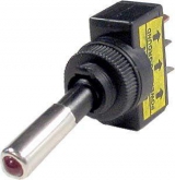 Přepínač páčkový  ON-OFF 2/2pin  20A/12V LED červená plast          