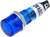 Kontrolka s dout.kulatá modrá 220V závit     