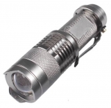 Svítilna Al 1xLED Q5 ZOOM  1xR6/14500 Silver 