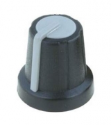 Knoflík hřídel 6mm výška 16x16mm černo-šedý                                             