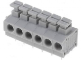 Svorkovnice s tlačítkem 6x1.5 mm2  250V/15A úhlová   