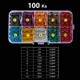 Sada autopojistek plochá 100ks 2-35A 19x12mm  
