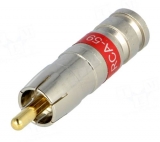 Cinch konektor PCT pro kabel RG59 lisovací červený  