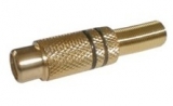 Cinch zásuvka metal kabel gold černá K216          