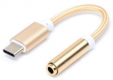 Redukce  USB type-C/ jack 3,5mm zásuvka Gold  