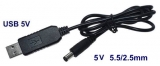 Redukce  USB/M-DC 5,5/2,5mm napájecí 70cm                   