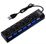 USB hub port  7xUSB  2.0 + 7x přepínač   