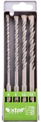 Vrtáky do betonu příklep SDS PLUS  - sada 4ks (6mm-12mm) 