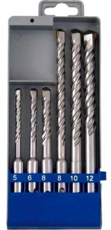 Vrtáky do betonu příklep SDS PLUS  - sada 6ks (5mm-12mm)